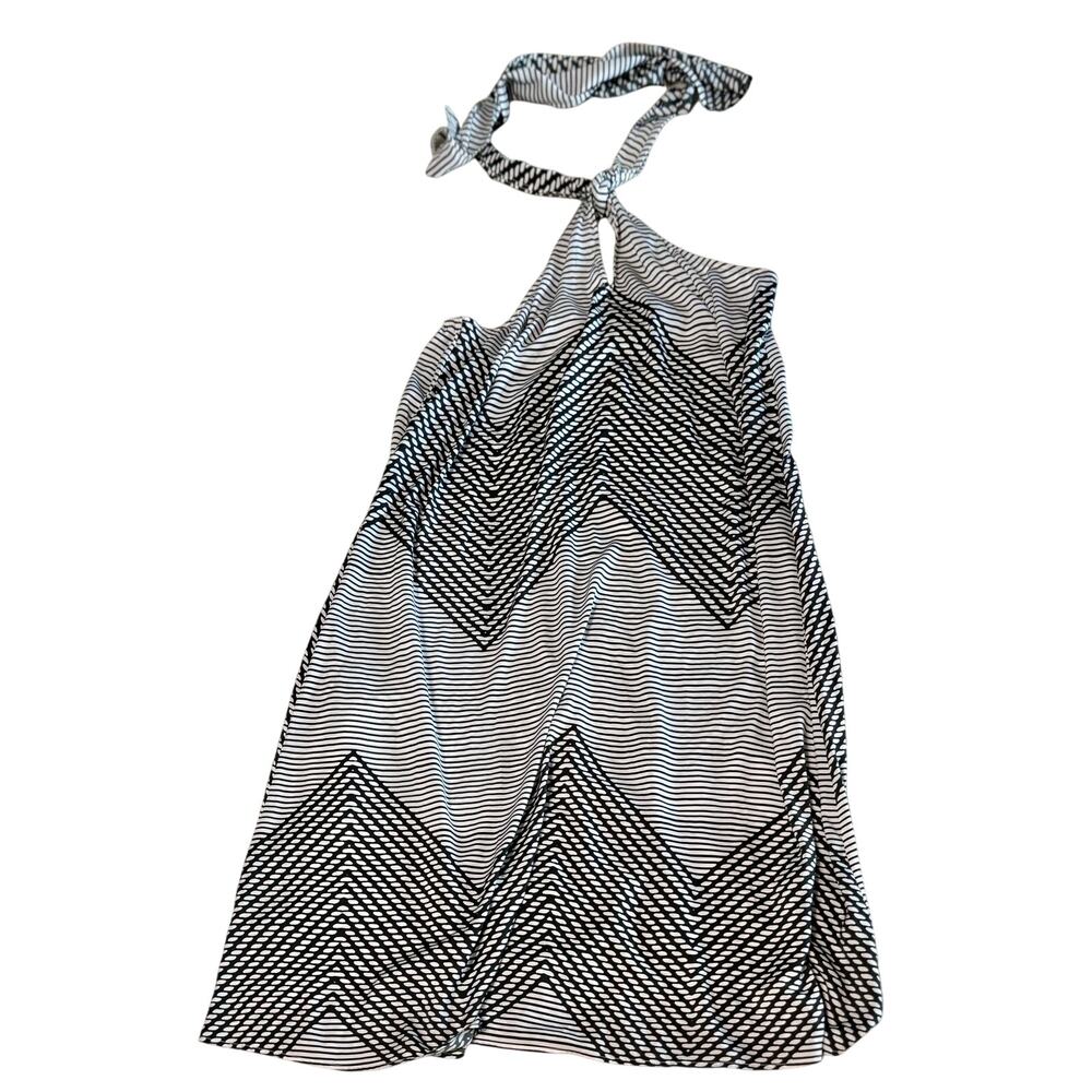 Banana Republic Black & White Chevron Maxi Dress Convertible Halter Resort Dress